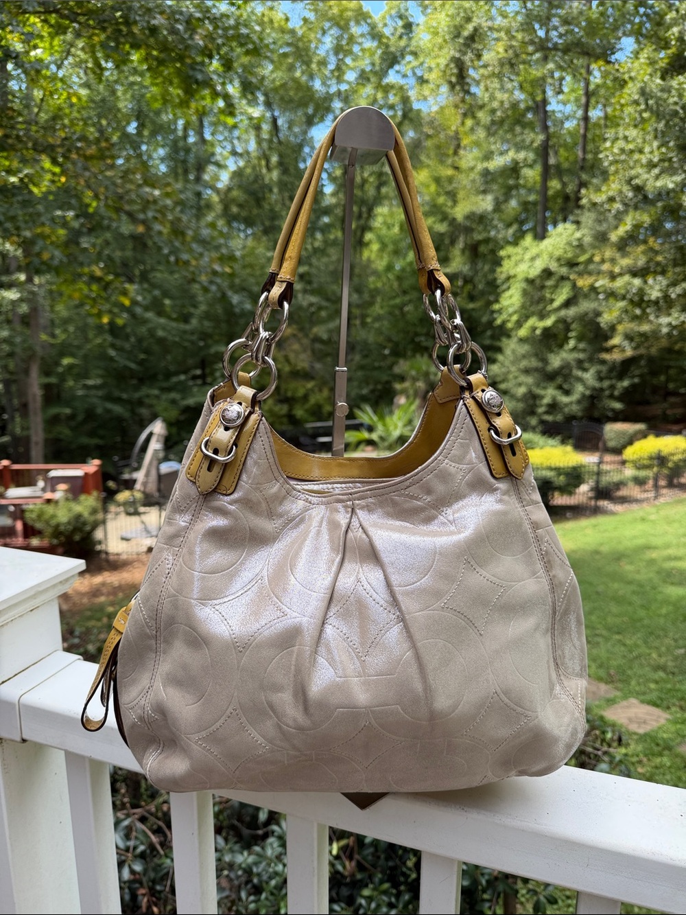 Coach Y2K Mia Signature Sateen Shimmer Maggie Shoulder Bag – Style E1069-15727